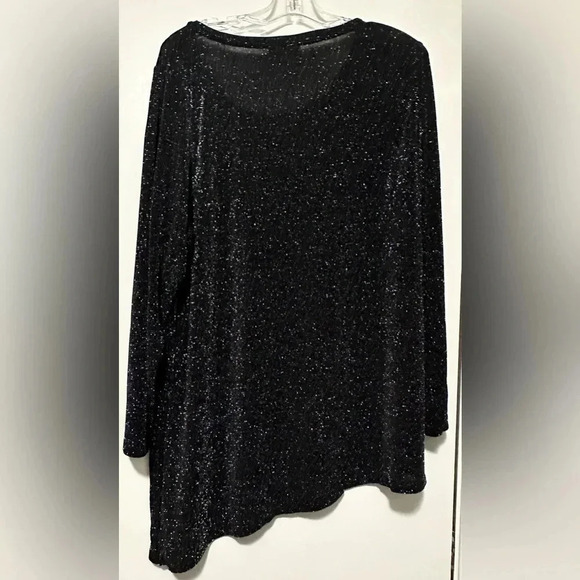 Calvin Klein black sparkly asymmetrical top size 2XL - Picture 4 of 6